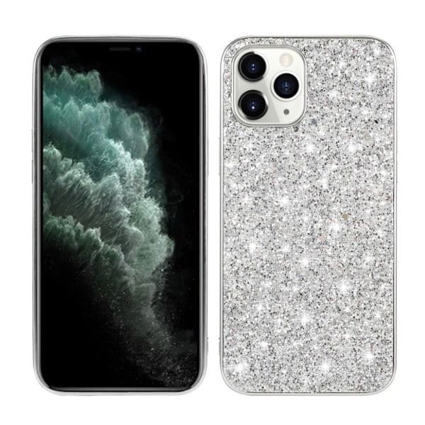 Glitter iPhone 12 Mini skal - Silver/Grå Silvergrå