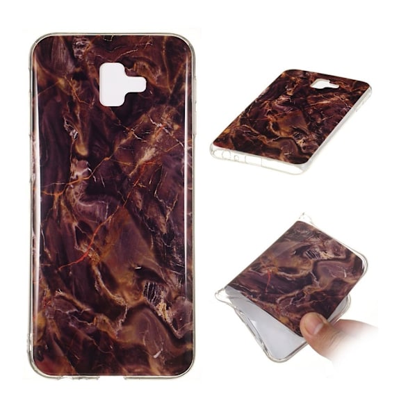 Samsung Galaxy J6 Plus (2018) marmor mønster blødt etui - stil R Brown