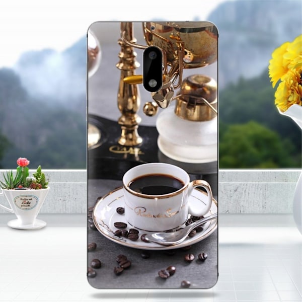 Nokia 6 Deksel laget av silikon - Kaffe kopper Multicolor