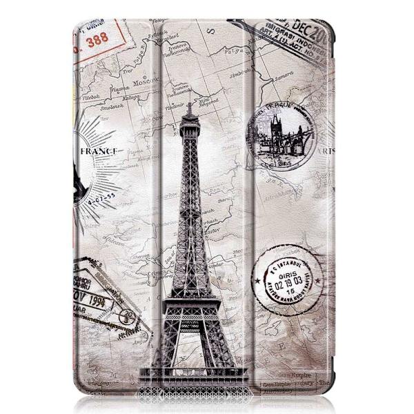 Amazon Fire 8 HD (2022) mønster tri-fold læder etui - Vintage Tårn Silver grey