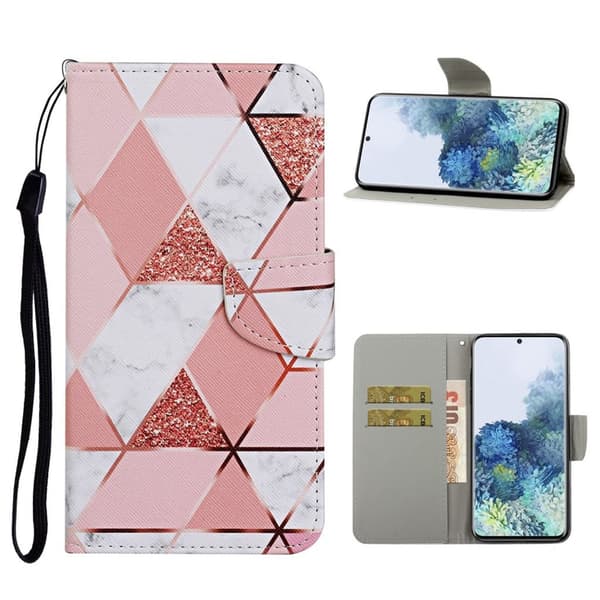 wonderland Samsung Galaxy S21 Ultra flip etui - Triangles Pink