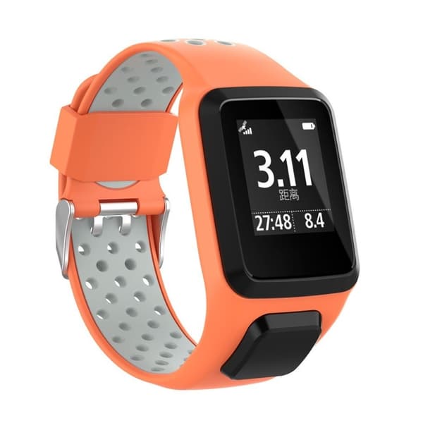 TomTom Runner 2 / 3 / Multi-Sport tvåfärgat klockband av silikon - Orange / Grå Orange