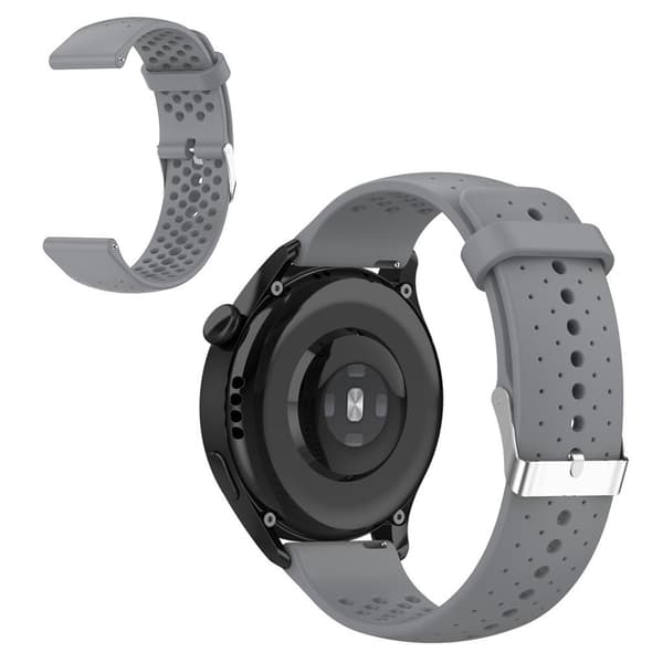 22mm Universal silikoni säädettävä kellon hihna - Harmaa Silver grey