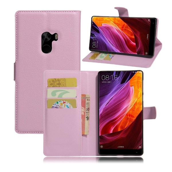 Xiaomi Mi Mix Læder etui med smart Litchi tekstur -Lyserød Pink