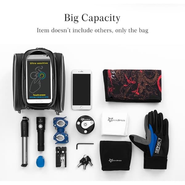 ROCKBROS cykeltaske til overrøret med touchscreen-vindue til 5,8" smartphone - Satellit Black