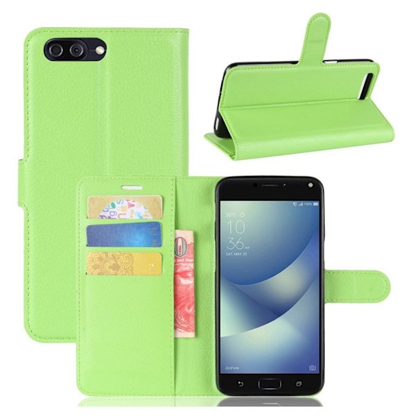 ASUS Zenfone 4 Max 5.5 (ZC554KL) eleganttinen nahkakotelo - Vihreä Green