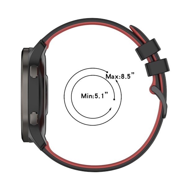 22 mm universal klockarmband i silikon med tvåfärgat rutmönster - Gul / Svart Gul
