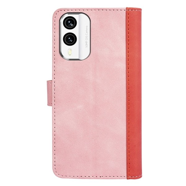 To-farvet Nokia X30 læderetui - Pink Pink