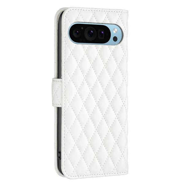 Matt Google Pixel 9 fodral med rombmönster - Vit Vit