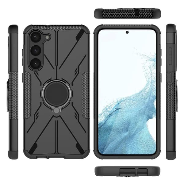 Kickstand-deksel med magnetisk ark for Samsung Galaxy S23 Plus - Svart Black