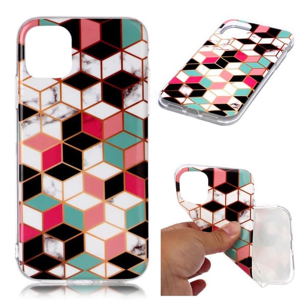 Marmormotiv iPhone 11 Pro skal - Färgglatt Diamantmönster multifärg