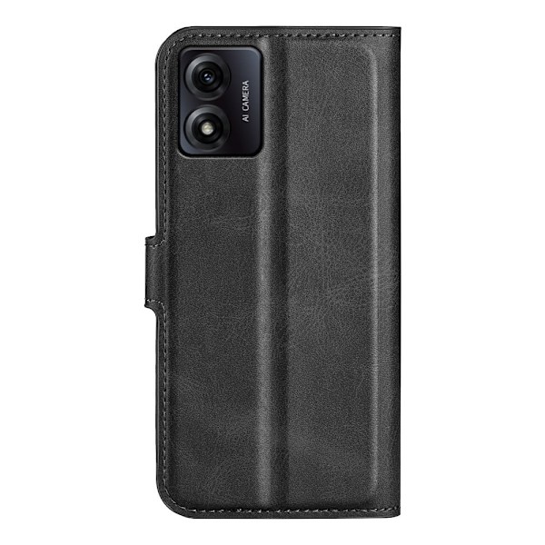 Læderetui med Pung til Motorola Moto E13 - Sort Black