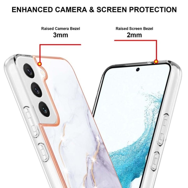 Marmormotiv Samsung Galaxy S23 Plus skal - Vit Marmor Vit