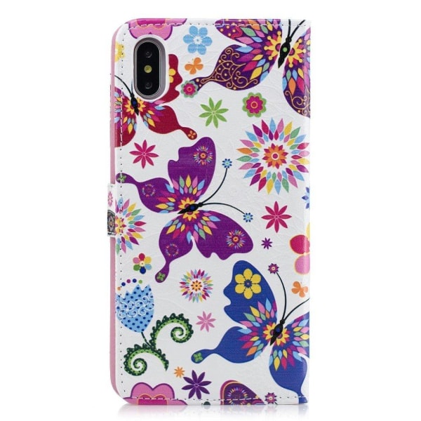 Butterfly läder iPhone Xs Max fodral - Flerfärgad multifärg