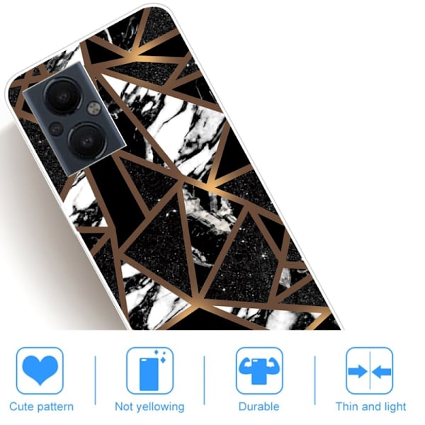 Marble OnePlus Nord N20 5G Etui - Black Tile Fragmenter Multicolor