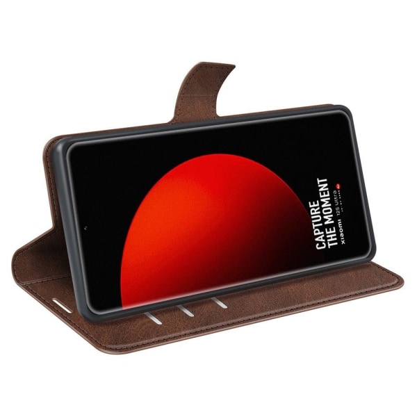 Hållbart konstläder Xiaomi 12S Ultra fodral med plånbok - Brun Brun