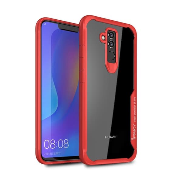 IPAKY Huawei Mate 20 Lite beskyttelses deksel av plastikk og TPU - rød Red