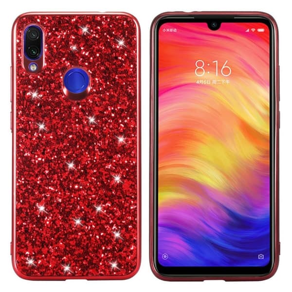 Glitter Xiaomi Redmi Note 7 / Xiaomi Redmi Note 7S / Xiaomi Redmi Note 7 Pro skal - Röd Röd