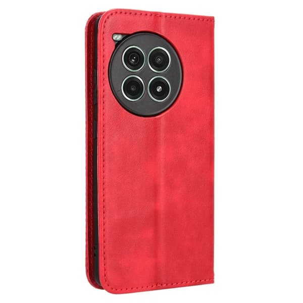 Bofink Vintage OnePlus Ace 3 Pro nahkakotelo - Punainen Red