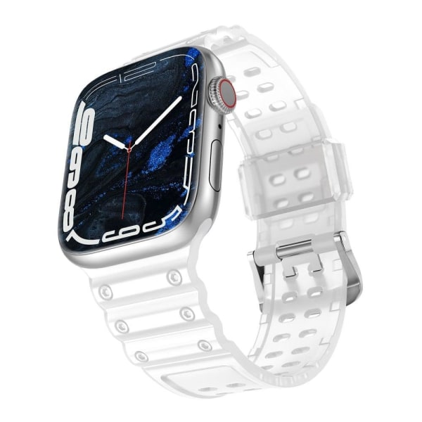 Apple Watch Series 8 (41mm) silikoneurrem med to rækker huller - White