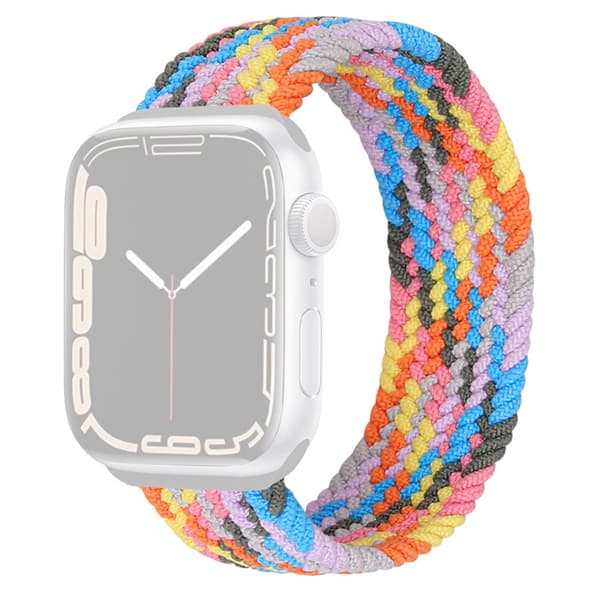 Apple Watch Series 8 (41 mm) elastisk klokkerem i nylon - Regnbuefarget Sukker Størrelse: S Multicolor