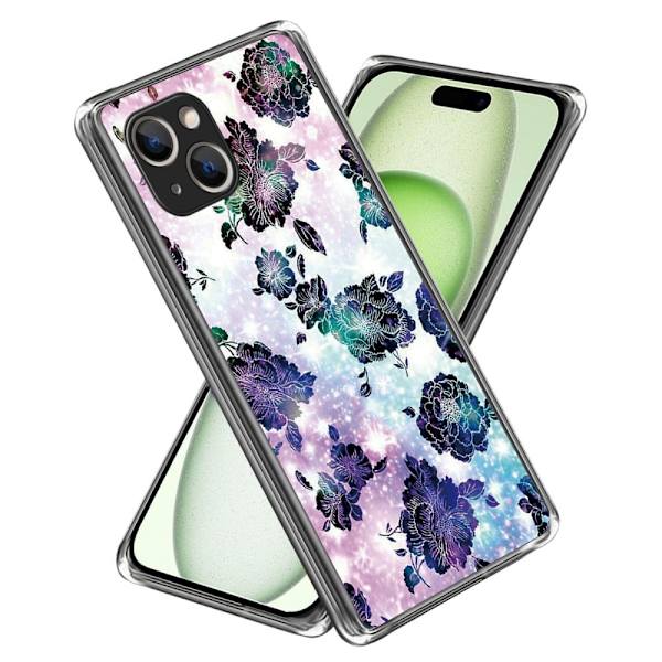 Deco iPhone 15 deksel - Lilla Blomster Purple