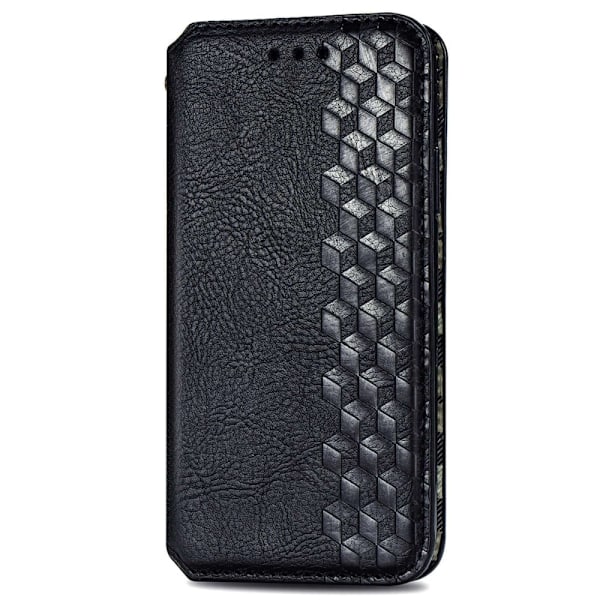Læder Etui med A Stilfuldt Rhombus Tryk til Samsung Galaxy M13 5g - Sort Black
