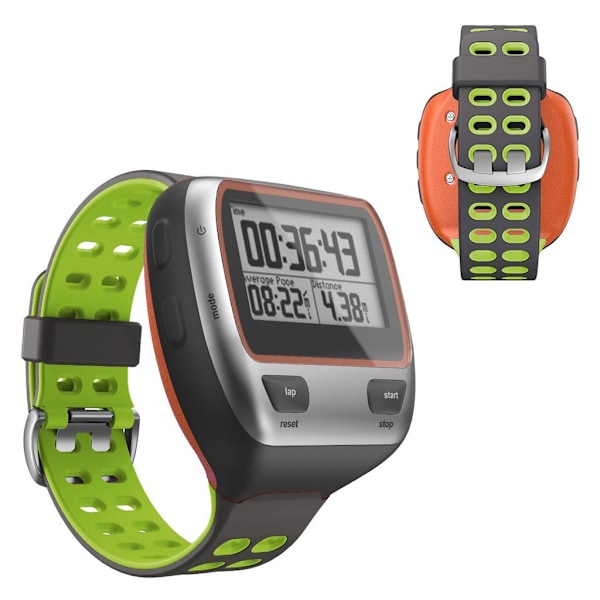 Garmin Forerunner 310XT double color silicone watch band - Dark Grey / Green Grön