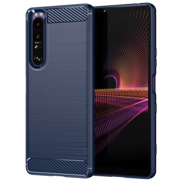Carbon Flex Etui Sony Xperia 1 III - Blå Blue
