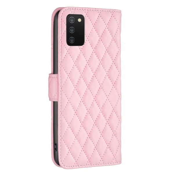 Rombemønster, matt flip-deksel for Samsung Galaxy A03s / Samsung Galaxy A02s (166mm) - Rosa Pink