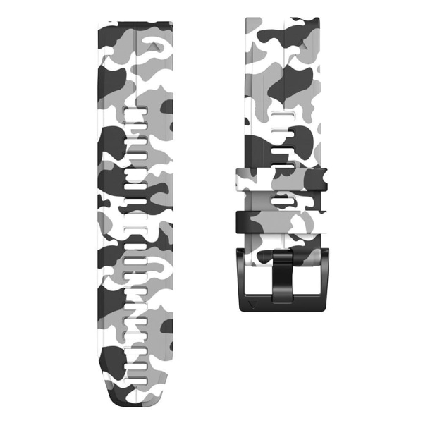 22mm silikoninen ranneke Garmin ja Coros kellolle - Naamiointi Valkoinen White