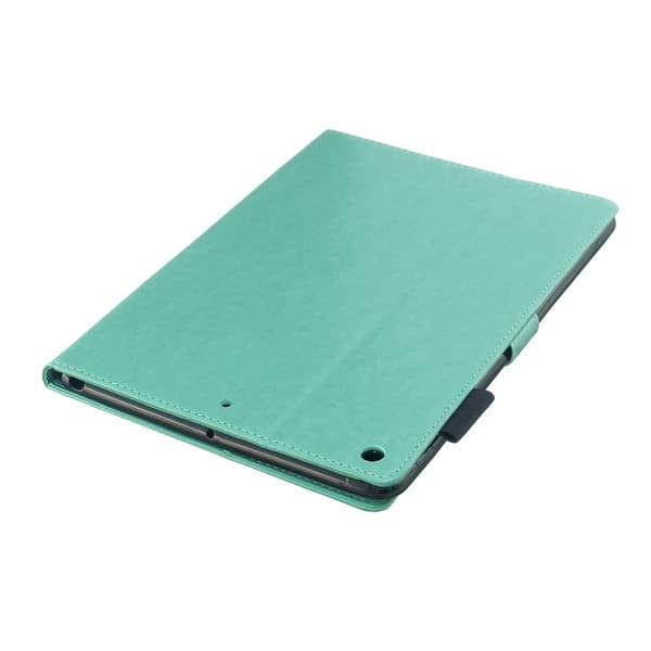 iPad 10.2 (2019) aftryk Sommerfugl læder flip etui - Cyan Green