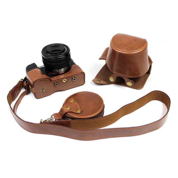Sony A7c leather case + strap - Coffee Brown