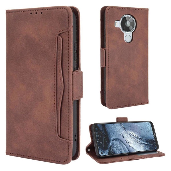 Modern-styled Læder Pung Etui til Nokia 7.3 - Brun Brown