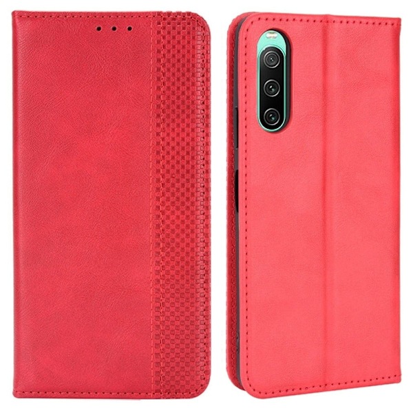 Bofink Vintage Sony Xperia 10 IV nahkakotelo - Punainen Red