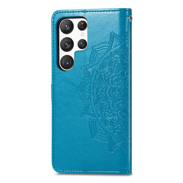Mandala Samsung Galaxy S23 Ultra Flip Fodral - Blå Blå