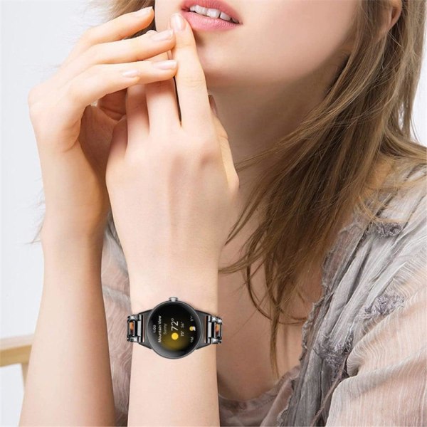 Google Pixel Watch klockarmband i rostfritt stål med strassdekor i resinstil - Svart / Sköldpaddsskal Färg Brun