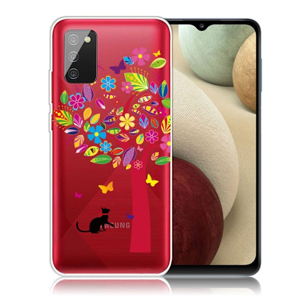 Deco Samsung Galaxy A02s Etui - Kat og træ Multicolor