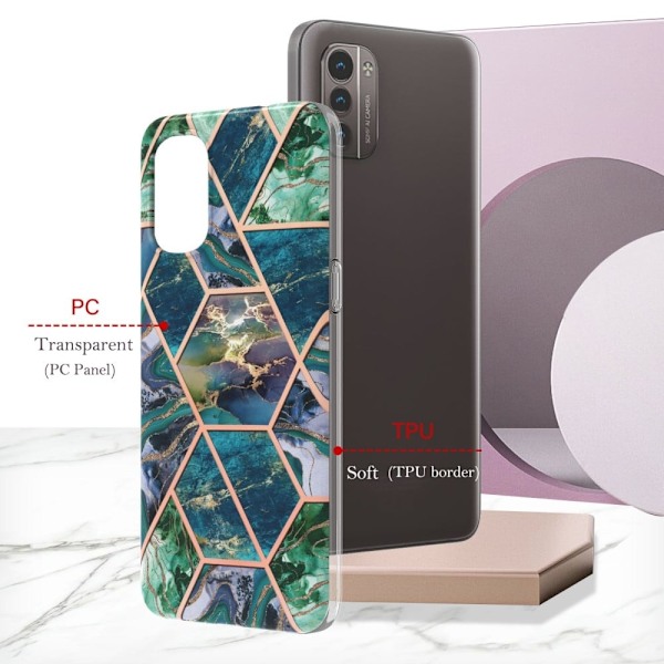 Marble design Nokia G11 / Nokia G21 kotelot - Sininen / Vihreä Green