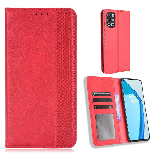 Bofink Vintage OnePlus 9R Nahkakotelo - Punainen Red