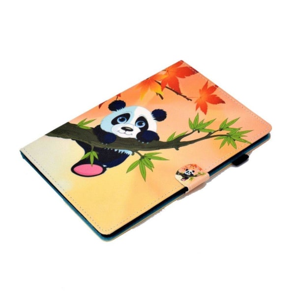 Lenovo Tab M10 viileä kuvio nahkainen läppäkotelo - Panda Multicolor