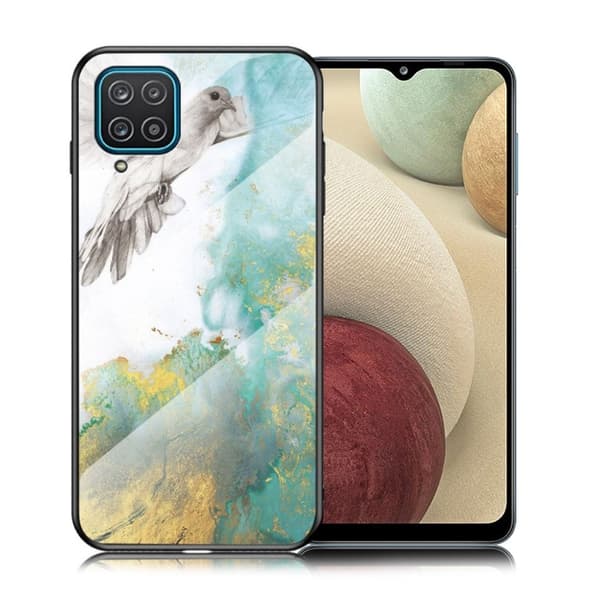 Fantasy Marble Samsung Galaxy A12 5G cover - flyvende due marmor Green