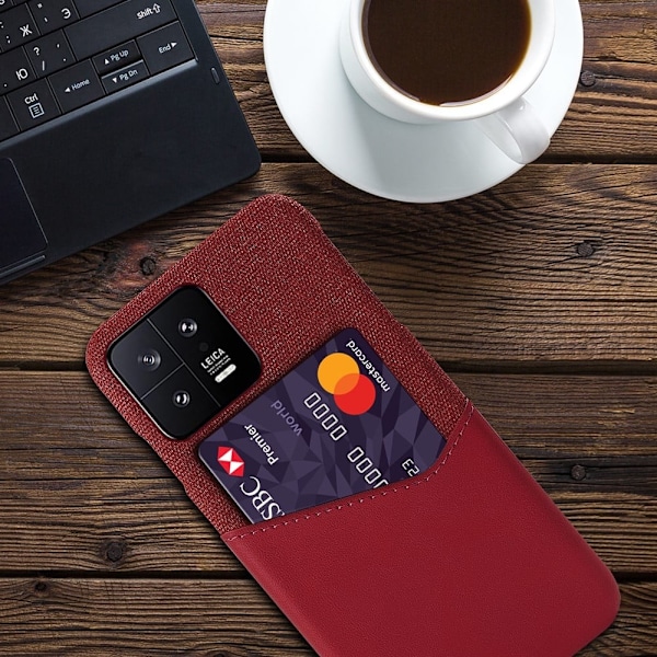 Bofink Xiaomi 13 Card Suojakuori - Punainen Red