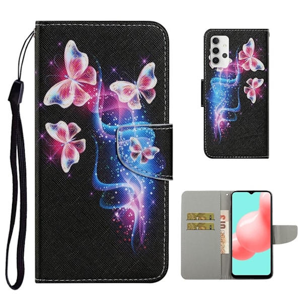 Wonderland Samsung Galaxy A32 5G Flip etui - Fashionable Butterfly Multicolor