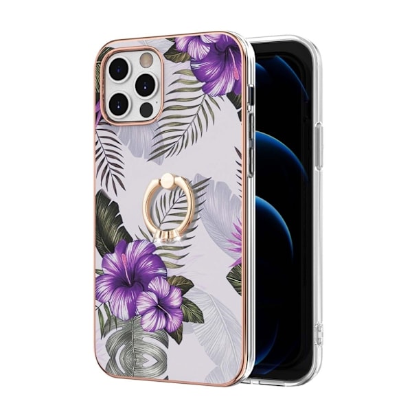 Marmormotiv iPhone 12 Pro Max skal - Lila Blommor Lila
