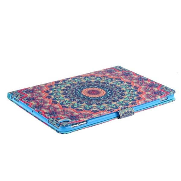 iPad 10.2 (2019) trendy mønstered læder flip etui - Rød Kaleidos Multicolor