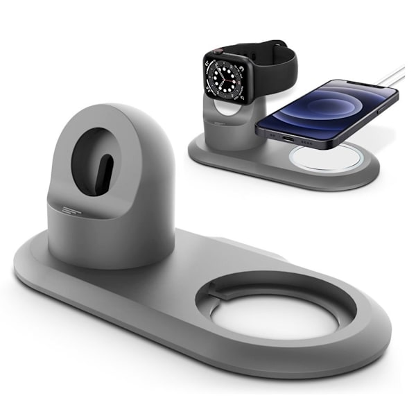 MagSafe Charger ladestasjon i silikon - Grå Silver grey
