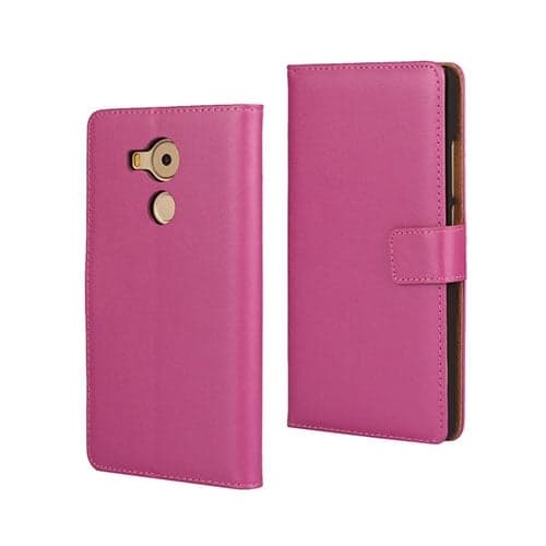 Mankell Huawei Mate 8 Etui av ekte lær med kortholder - Varm rosa Pink