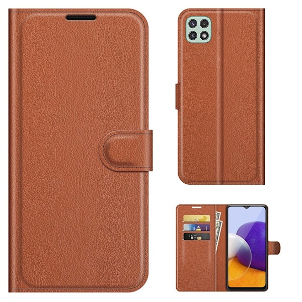 Classic Samsung Galaxy A22 5G Flippetui - Brun Brown