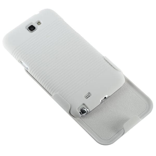 BeltClip KickStand (Hvid) Samsung Galaxy Note 2 Cover White